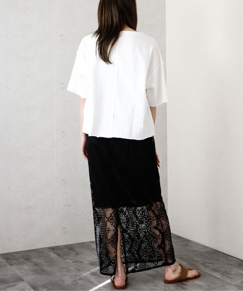 Per sist ence(パーシエンス)の「Per sist ence/パーシエンス デザインヘムカットオフTシャツ(Tシャツ/カットソー・レディース・グレイッシュベージュ/カーキ/オフホワイト・FREE)」の12枚目の写真