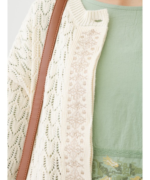 ehka sopo(エヘカソポ)の「【Maison SAJOU】刺繍カーディガン(カーディガン/ボレロ・レディース・ブラック/キナリ/ベージュ・フリ-)」の11枚目の写真