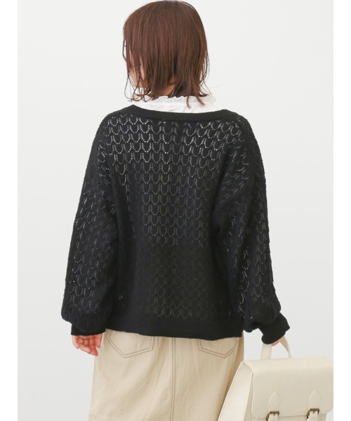 ehka sopo(エヘカソポ)の「【Maison SAJOU】刺繍カーディガン(カーディガン/ボレロ・レディース・ブラック/キナリ/ベージュ・フリ-)」の17枚目の写真