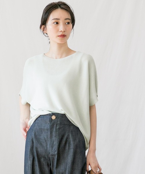 Gready Brilliant(グレディブリリアン)の「ホールGアシメフレンチニット(ニット/セーター・レディース・ライトグレー/ブラック/レモンイエロー・FREE)」の3枚目の写真