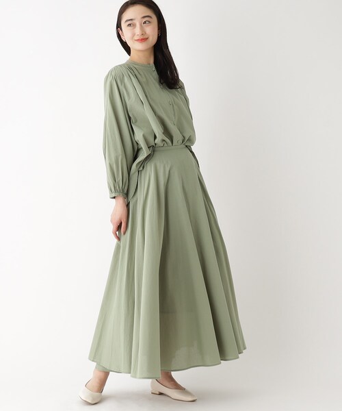 OPAQUE.CLIP（オペークドットクリップ）の「◆【大草直子さんコラボ】コットンギャザーブラウス セットアップ対応（シャツ/ブラウス・レディース・ライトグリーン/サンドベージュ/オレンジ・40/38/36）」の20枚目の写真