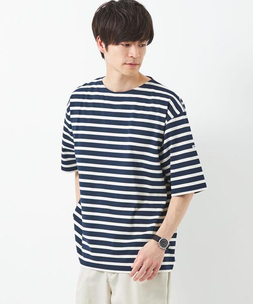 ORCIVAL（オーシバル）の「＜ORCIVAL＞スビンジャージ ボーダー クルーネック Tシャツ（Tシャツ/カットソー・メンズ・グレー/オフホワイト/ネイビー・4/3/5）」の3枚目の写真