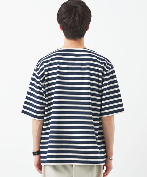 ORCIVAL（オーシバル）の「＜ORCIVAL＞スビンジャージ ボーダー クルーネック Tシャツ（Tシャツ/カットソー・メンズ・グレー/オフホワイト/ネイビー・4/3/5）」の6枚目の写真