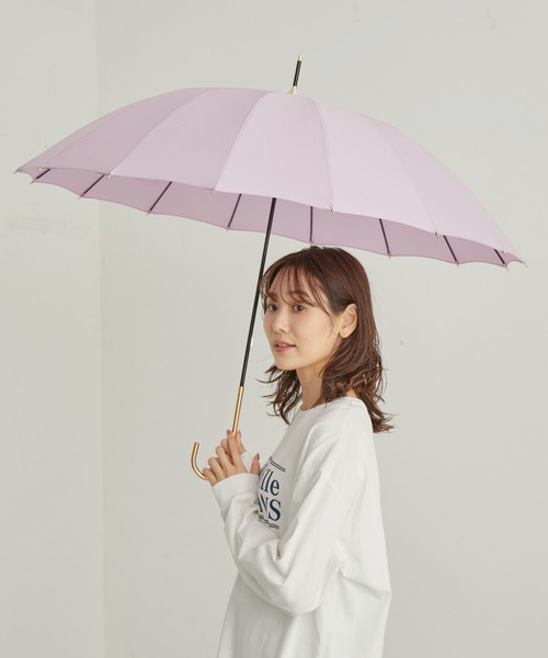 Wpc.（ダブリュピーシー）の「【Wpc.】晴雨兼用/16本骨ソリッド（長傘・レディース・ベージュ/サックスブルー/ネイビー/ピンク・FREE）」の4枚目の写真