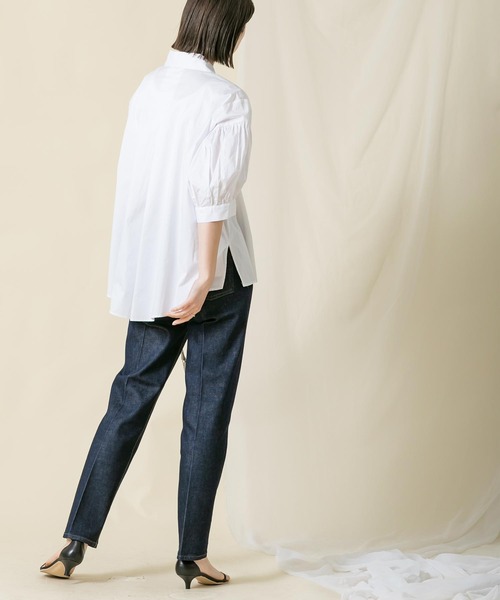 Gready Brilliant（グレディブリリアン）の「綿サテン切替ランタンＳＶブラウス（シャツ/ブラウス・レディース・ブラック/オフホワイト・38）」の5枚目の写真