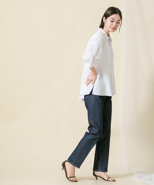 Gready Brilliant（グレディブリリアン）の「綿サテン切替ランタンＳＶブラウス（シャツ/ブラウス・レディース・ブラック/オフホワイト・38）」の6枚目の写真