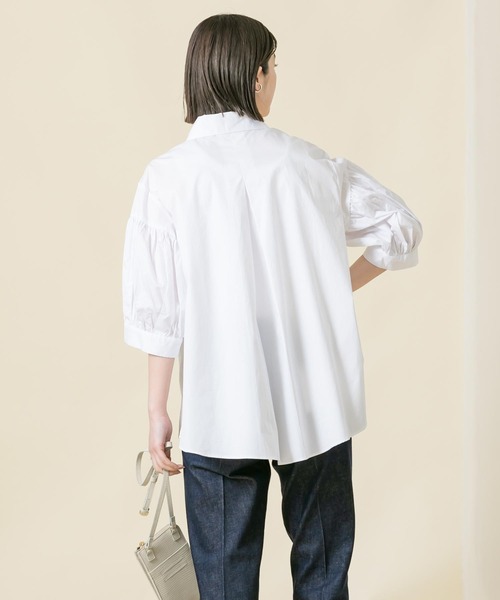 Gready Brilliant（グレディブリリアン）の「綿サテン切替ランタンＳＶブラウス（シャツ/ブラウス・レディース・ブラック/オフホワイト・38）」の9枚目の写真