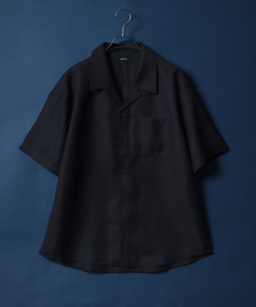 ANPAS（アンパス）の「ANPAS Twill Fabric Oversized Open Collar Shirt/ANPAS 別注 ツイル オーバーサイズ オープンカラーシャツ（シャツ/ブラウス・メンズ・ブラック/ブルー/ダークグリーン/ベージュ/ホワイト/ライトグレー・M/L）」の2枚目の写真