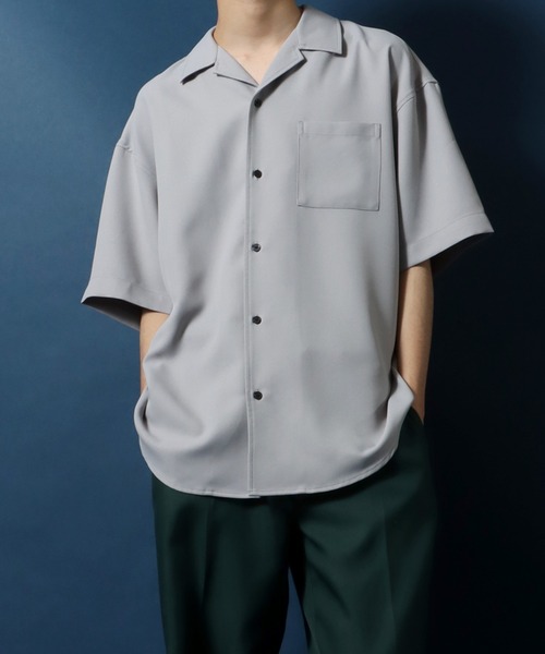 ANPAS（アンパス）の「ANPAS Twill Fabric Oversized Open Collar Shirt/ANPAS 別注 ツイル オーバーサイズ オープンカラーシャツ（シャツ/ブラウス・メンズ・ブラック/ブルー/ダークグリーン/ベージュ/ホワイト/ライトグレー・M/L）」の9枚目の写真