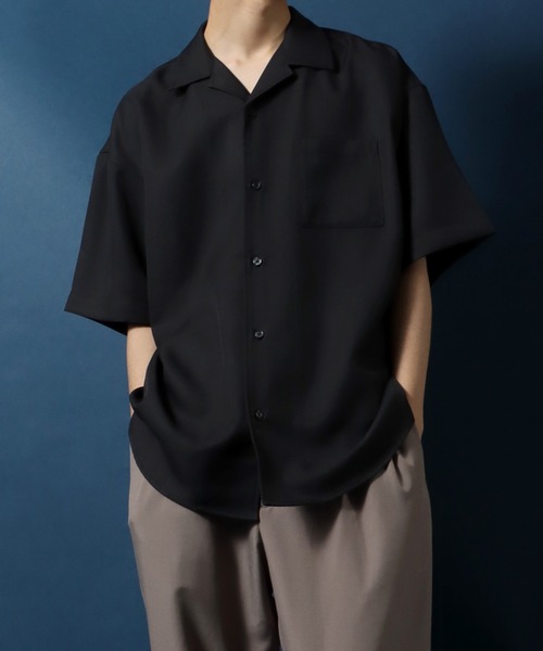 ANPAS（アンパス）の「ANPAS Twill Fabric Oversized Open Collar Shirt/ANPAS 別注 ツイル オーバーサイズ オープンカラーシャツ（シャツ/ブラウス・メンズ・ブラック/ブルー/ダークグリーン/ベージュ/ホワイト/ライトグレー・M/L）」の8枚目の写真