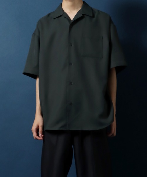 ANPAS（アンパス）の「ANPAS Twill Fabric Oversized Open Collar Shirt/ANPAS 別注 ツイル オーバーサイズ オープンカラーシャツ（シャツ/ブラウス・メンズ・ブラック/ブルー/ダークグリーン/ベージュ/ホワイト/ライトグレー・M/L）」の11枚目の写真
