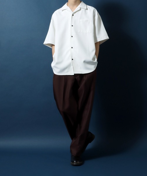 ANPAS（アンパス）の「ANPAS Twill Fabric Oversized Open Collar Shirt/ANPAS 別注 ツイル オーバーサイズ オープンカラーシャツ（シャツ/ブラウス・メンズ・ブラック/ブルー/ダークグリーン/ベージュ/ホワイト/ライトグレー・M/L）」の13枚目の写真