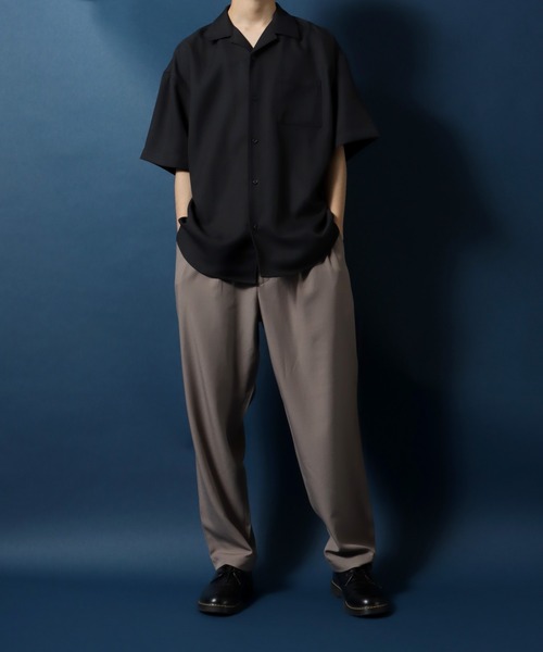 ANPAS（アンパス）の「ANPAS Twill Fabric Oversized Open Collar Shirt/ANPAS 別注 ツイル オーバーサイズ オープンカラーシャツ（シャツ/ブラウス・メンズ・ブラック/ブルー/ダークグリーン/ベージュ/ホワイト/ライトグレー・M/L）」の15枚目の写真