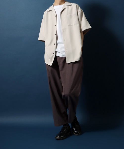 ANPAS（アンパス）の「ANPAS Twill Fabric Oversized Open Collar Shirt/ANPAS 別注 ツイル オーバーサイズ オープンカラーシャツ（シャツ/ブラウス・メンズ・ブラック/ブルー/ダークグリーン/ベージュ/ホワイト/ライトグレー・M/L）」の20枚目の写真