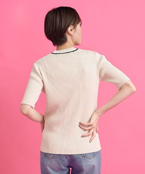Kari & lili(カウリアンドリィリィ)の「neck line rib tops(ニット/セーター・レディース・ダークブルー/ライトブルー/オフホワイト・FREE)」の10枚目の写真