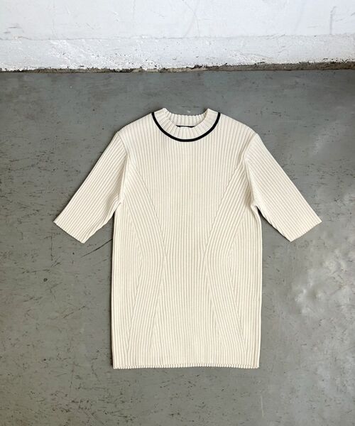 Kari & lili(カウリアンドリィリィ)の「neck line rib tops(ニット/セーター・レディース・ダークブルー/ライトブルー/オフホワイト・FREE)」の12枚目の写真