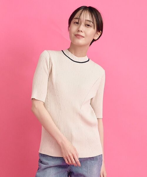 Kari & lili(カウリアンドリィリィ)の「neck line rib tops(ニット/セーター・レディース・ダークブルー/ライトブルー/オフホワイト・FREE)」の18枚目の写真