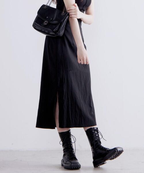 Figments(フィグメンツ)の「サイドスリットロングスカート(スカート・レディース・ブラック・FREE)」の10枚目の写真