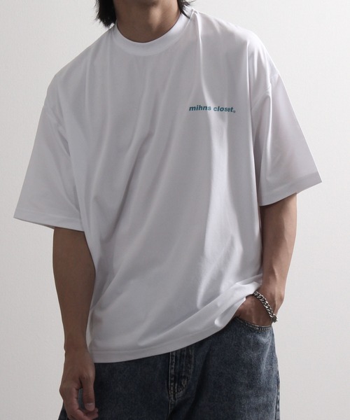 mihns closet(ミンズクローゼット)の「【mihns closet/ミンズクローゼット】中空糸天竺ロゴプリント半袖ビッグシルエットTシャツ(Tシャツ/カットソー・メンズ・ホワイト/ブラック系その他/ホワイト系その他/ブラック・M/L)」の13枚目の写真