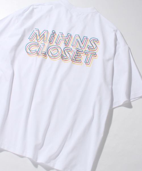 mihns closet(ミンズクローゼット)の「【mihns closet/ミンズクローゼット】中空糸天竺ロゴプリント半袖ビッグシルエットTシャツ(Tシャツ/カットソー・メンズ・ホワイト/ブラック系その他/ホワイト系その他/ブラック・M/L)」の7枚目の写真
