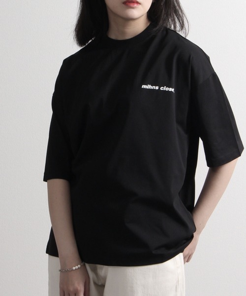 mihns closet(ミンズクローゼット)の「【mihns closet/ミンズクローゼット】中空糸天竺ロゴプリント半袖ビッグシルエットTシャツ(Tシャツ/カットソー・メンズ・ホワイト/ブラック系その他/ホワイト系その他/ブラック・M/L)」の22枚目の写真