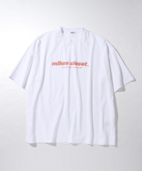 mihns closet(ミンズクローゼット)の「【mihns closet/ミンズクローゼット】中空糸天竺ロゴプリント半袖ビッグシルエットTシャツ(Tシャツ/カットソー・メンズ・ホワイト/ブラック系その他/ホワイト系その他/ブラック・M/L)」の5枚目の写真