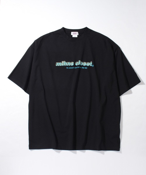 mihns closet(ミンズクローゼット)の「【mihns closet/ミンズクローゼット】中空糸天竺ロゴプリント半袖ビッグシルエットTシャツ(Tシャツ/カットソー・メンズ・ホワイト/ブラック系その他/ホワイト系その他/ブラック・M/L)」の9枚目の写真