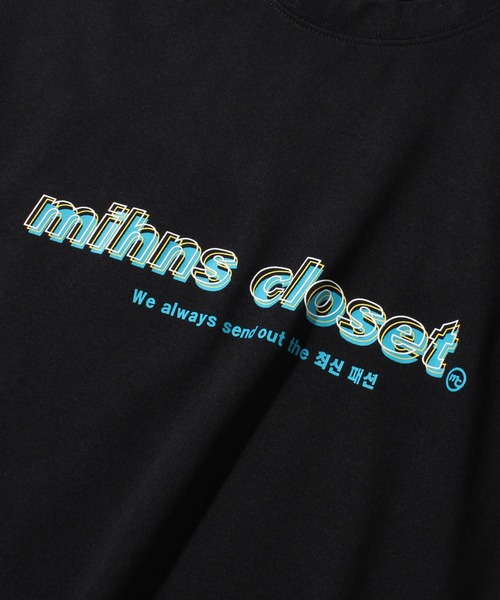 mihns closet(ミンズクローゼット)の「【mihns closet/ミンズクローゼット】中空糸天竺ロゴプリント半袖ビッグシルエットTシャツ(Tシャツ/カットソー・メンズ・ホワイト/ブラック系その他/ホワイト系その他/ブラック・M/L)」の16枚目の写真