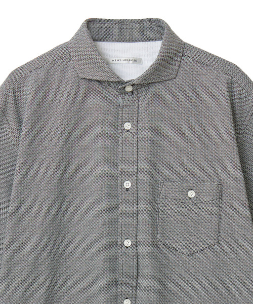 MEN'S MELROSE(メンズメルローズ)の「リンクスジャージホリゾンタルカラー半袖シャツ(シャツ/ブラウス・メンズ・グレー/ネイビー/ブラック・4/3/2)」の8枚目の写真