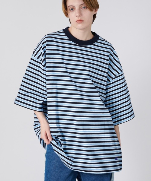 ブラウス シャツ YARN-DYED MULTI BORDER SHIRT/ ヤーンダイ マルチボーダーシャツ レディース ONCILY（オンシェリー）の「MULTI BORDER T-SHIRT / マルチ