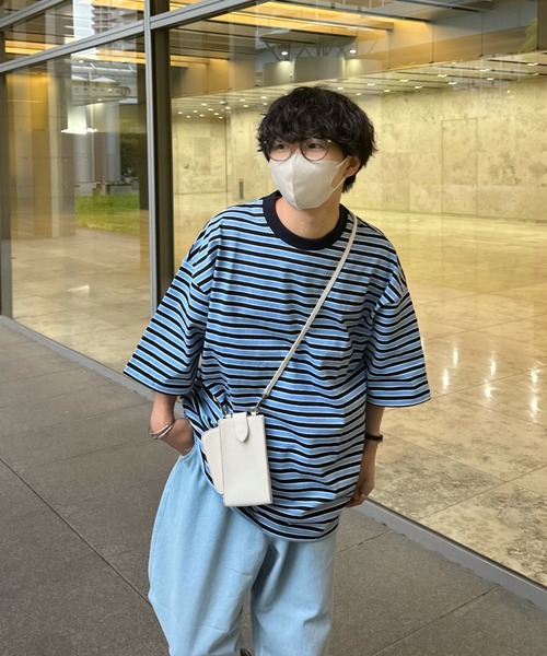 ONCILY(オンシェリー)の「MULTI BORDER T-SHIRT / マルチボーダーTシャツ(Tシャツ/カットソー・メンズ・ブルー・SMALL/MEDIUM/LARGE)」の16枚目の写真