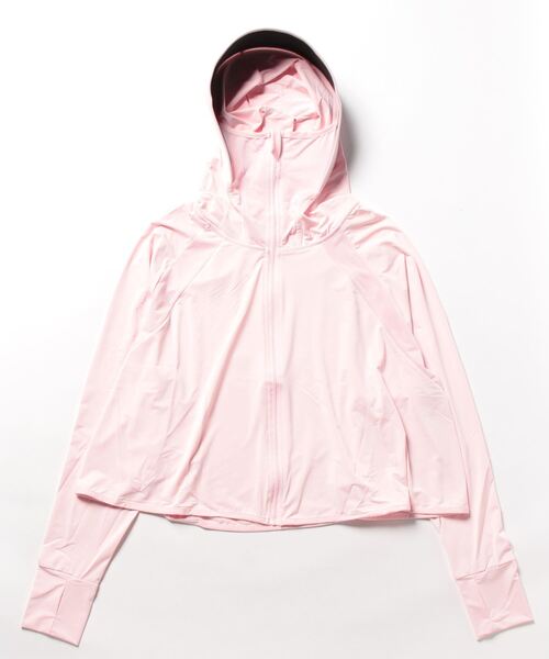 Coo+i（クーイ）の「UPF50+ 冷感ツバ付きUVカットパーカー  ショート丈type（パーカー・レディース・ピンク/ホワイト/ラベンダー/カーキ/モカ/グレー/ブルー/スモークピンク/ブルー系その他・FREE）」の12枚目の写真