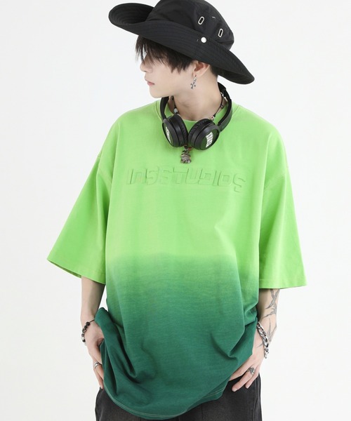 【セール】A'GEM/9 × .kom『INSstudios/インスステュディオス』グラデ半袖カットソー（Tシャツ/カットソー）｜A‘gem 9（エージェムナイン）