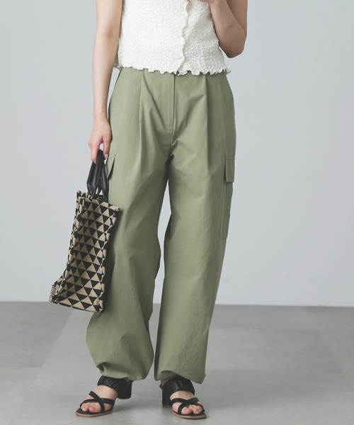 FREE'S MART（フリーズマート）の「◆裾ドロストカーゴパンツ（カーゴパンツ・レディース・カーキ/ホワイト/ブラック・MEDIUM/SMALL）」の3枚目の写真