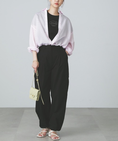 FREE'S MART（フリーズマート）の「◆裾ドロストカーゴパンツ（カーゴパンツ・レディース・カーキ/ホワイト/ブラック・MEDIUM/SMALL）」の6枚目の写真