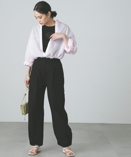 FREE'S MART（フリーズマート）の「◆裾ドロストカーゴパンツ（カーゴパンツ・レディース・カーキ/ホワイト/ブラック・MEDIUM/SMALL）」の7枚目の写真