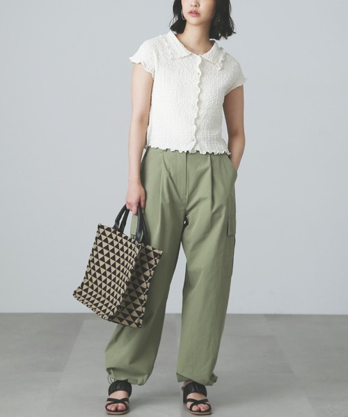 FREE'S MART（フリーズマート）の「◆裾ドロストカーゴパンツ（カーゴパンツ・レディース・カーキ/ホワイト/ブラック・MEDIUM/SMALL）」の9枚目の写真