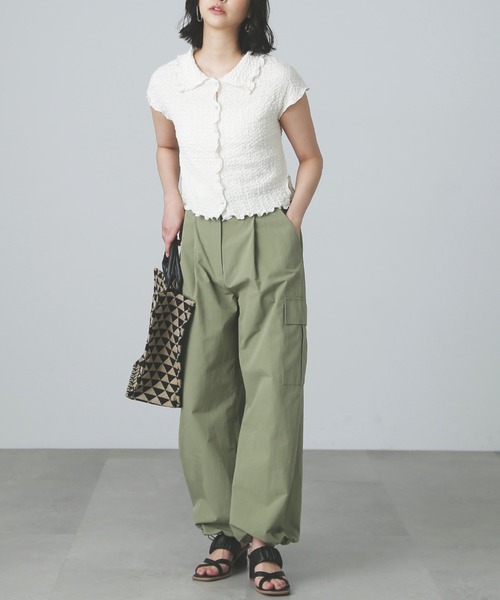 FREE'S MART（フリーズマート）の「◆裾ドロストカーゴパンツ（カーゴパンツ・レディース・カーキ/ホワイト/ブラック・MEDIUM/SMALL）」の10枚目の写真
