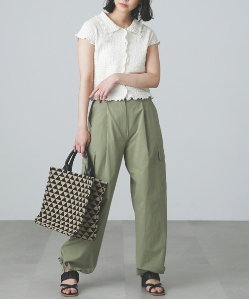 FREE'S MART（フリーズマート）の「◆裾ドロストカーゴパンツ（カーゴパンツ・レディース・カーキ/ホワイト/ブラック・MEDIUM/SMALL）」の11枚目の写真