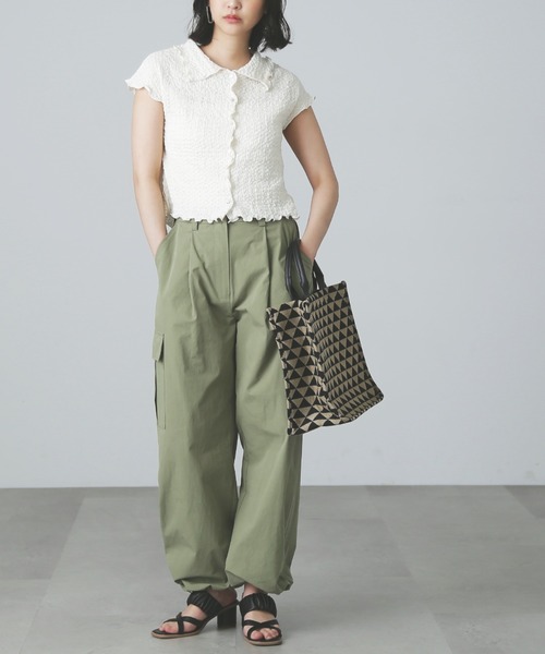 FREE'S MART（フリーズマート）の「◆裾ドロストカーゴパンツ（カーゴパンツ・レディース・カーキ/ホワイト/ブラック・MEDIUM/SMALL）」の12枚目の写真