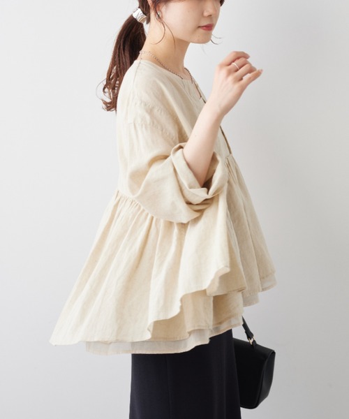 PUAL CE CIN（ピュアルセシン）の「コットンリネン クロップド