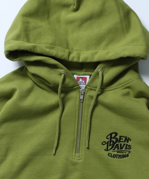 トップス BEN DAVIS CLASSIC LOGO HALF ZIP HOODIE L BEN DAVIS（ベンデイビス）の「【BEN DAVIS(ベンデイビス