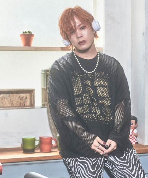 PBLIM（ページボーイリム）の「PBLIM/まんまる子コラボカラーメッシュプル（その他トップス・レディース・ブラック/レッド/イエロー・FREE）」の4枚目の写真