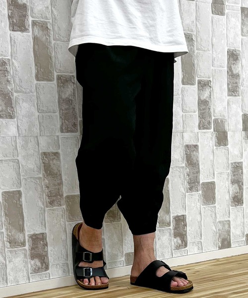 TopIsm(トップイズム)の「楊柳クレープ ドライタッチ サルエルパンツ(その他パンツ・メンズ・ブラック/カーキ/ネイビー・M/L/LL)」の8枚目の写真