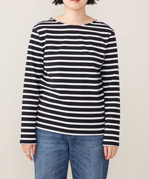 quaranciel（カランシエル）の「quaranciel:〈洗濯機可能〉2way ボーダー プルオーバー（Tシャツ/カットソー・レディース・オフホワイト/ブラック・ONE SIZE）」の20枚目の写真