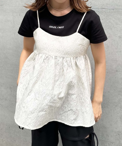 archives（アルシーヴ）の「ジャガードフレアキャミソール（キャミソール・レディース・モカ/アイボリー/ブラック・MEDIUM）」の10枚目の写真