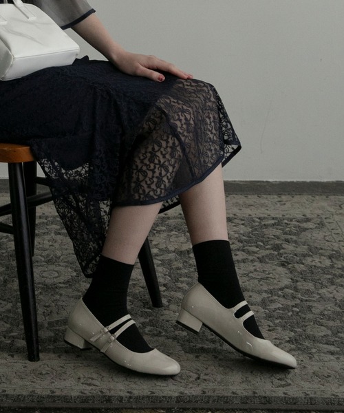 BONLECILL noir(ボンルシールノワール)の「【BONLECILL noir】ダブルストラップバレエシューズ(バレエシューズ・レディース・ブラック系1/ブラック/ホワイト/シルバー/グレイッシュベージュ/ブラック系2/ブラック系3/ブラック系4/ブラック系5・S/M/L/XL)」の10枚目の写真