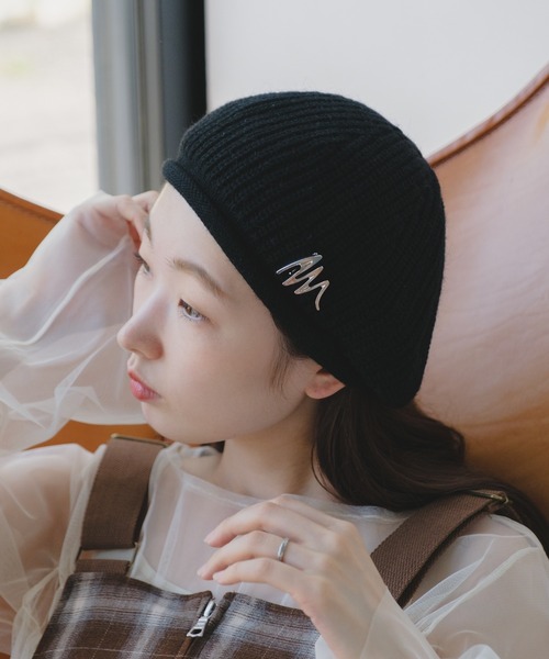 Kastane（カスタネ）の「ニットベレー帽（ハンチング/ベレー帽・レディース・チャコールグレー/ブラック/ブルー・FREE）」の7枚目の写真