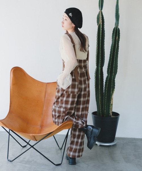 Kastane（カスタネ）の「ニットベレー帽（ハンチング/ベレー帽・レディース・チャコールグレー/ブラック/ブルー・FREE）」の9枚目の写真