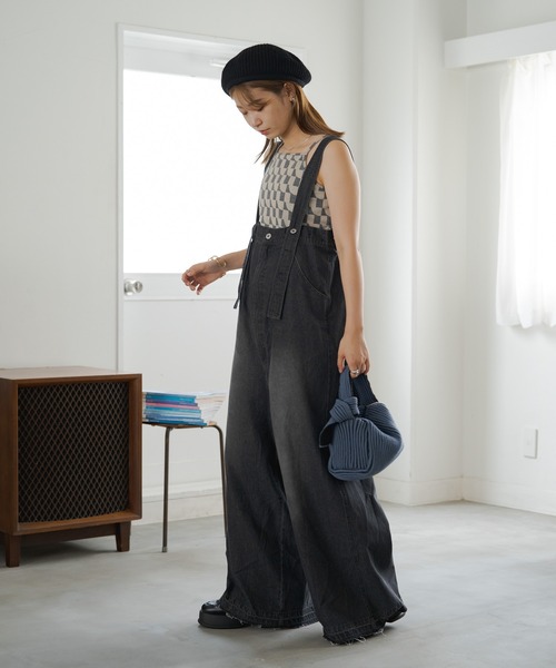 Kastane（カスタネ）の「ニットベレー帽（ハンチング/ベレー帽・レディース・チャコールグレー/ブラック/ブルー・FREE）」の8枚目の写真